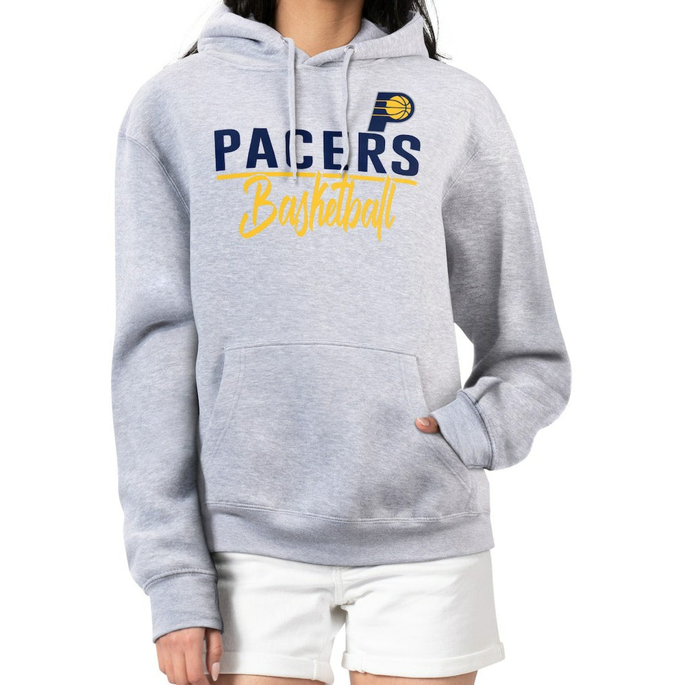 Indiana Pacers G-III 4Her by Carl Banks Women's Graphics Fleece Pullover Hoodie Heather Gray - NBA