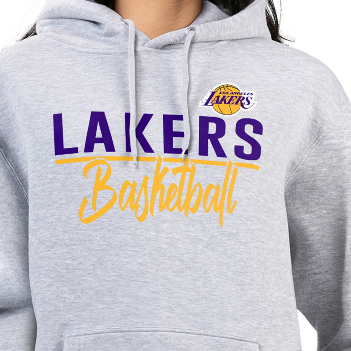 Los Angeles Lakers G-III 4Her by Carl Banks Women's Graphics Fleece Pullover Hoodie Heather Gray - NBA