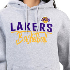 Los Angeles Lakers G-III 4Her by Carl Banks Women's Graphics Fleece Pullover Hoodie Heather Gray - NBA