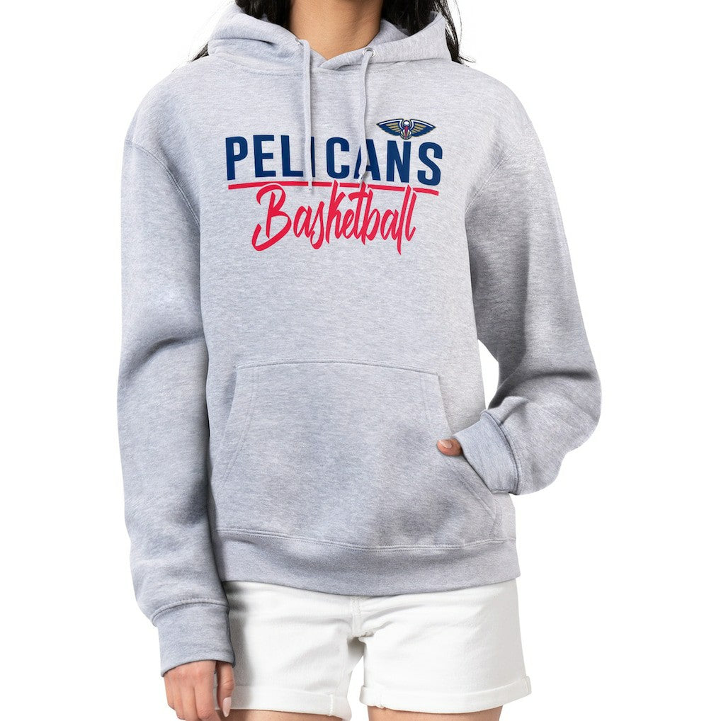 New Orleans Pelicans G-III 4Her by Carl Banks Women's Graphics Fleece Pullover Hoodie Heather Gray - NBA