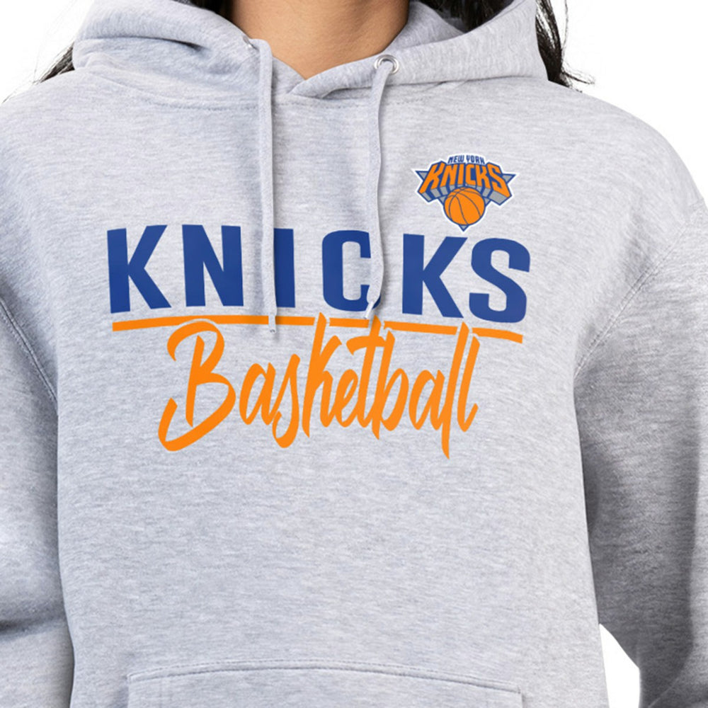 New York Knicks G-III 4Her by Carl Banks Women's Graphics Fleece Pullover Hoodie Heather Gray - NBA