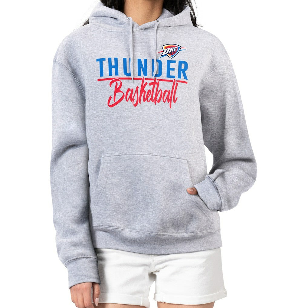 Oklahoma City Thunder G-III 4Her by Carl Banks Women's Graphics Fleece Pullover Hoodie Heather Gray - NBA