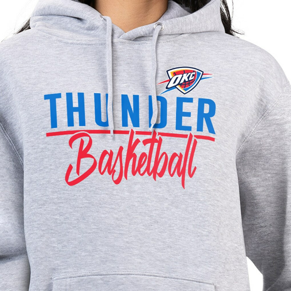 Oklahoma City Thunder G-III 4Her by Carl Banks Women's Graphics Fleece Pullover Hoodie Heather Gray - NBA