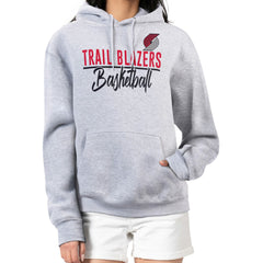 Portland Trail Blazers G-III 4Her by Carl Banks Women's Graphics Fleece Pullover Hoodie Heather Gray - NBA
