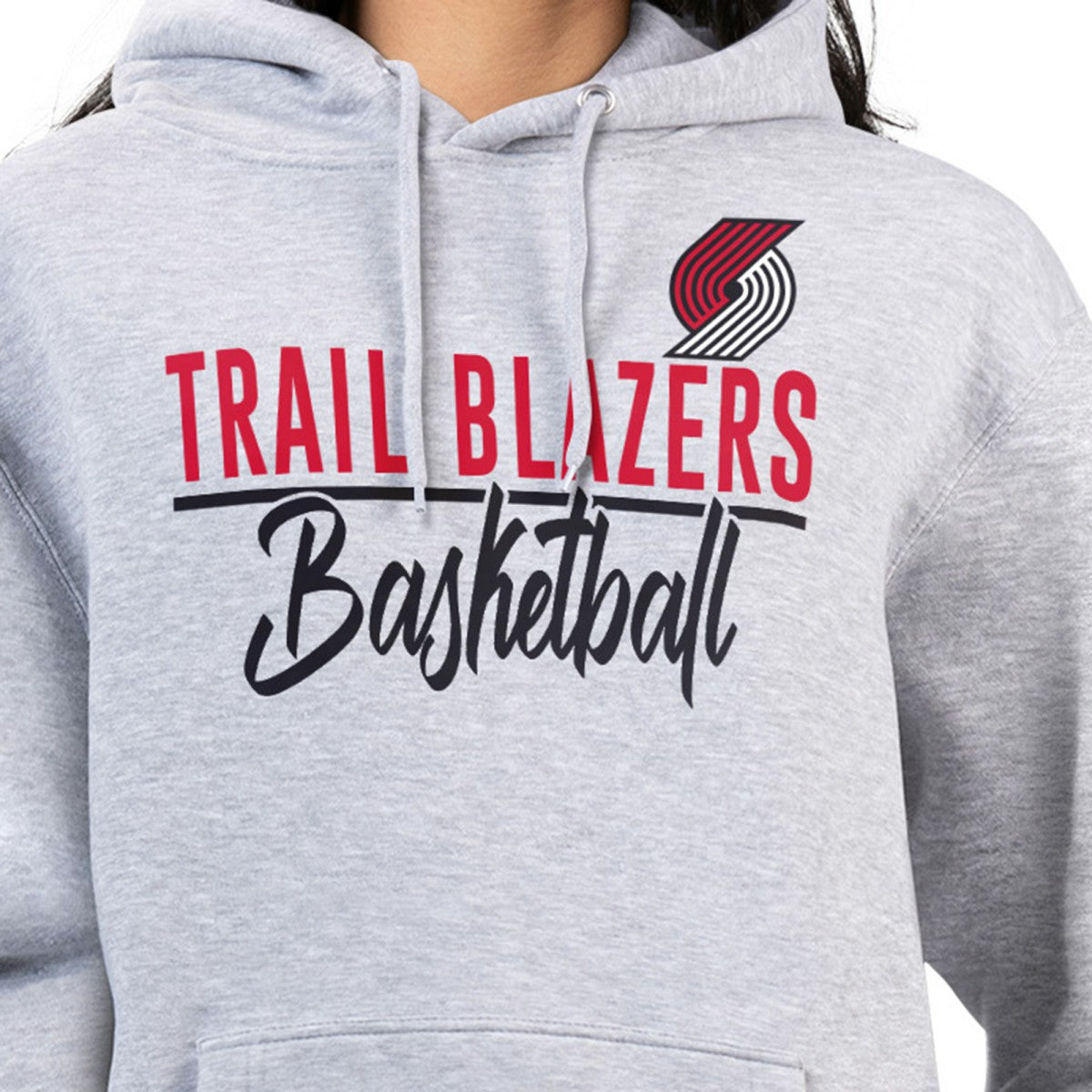 Portland Trail Blazers G-III 4Her by Carl Banks Women's Graphics Fleece Pullover Hoodie Heather Gray - NBA