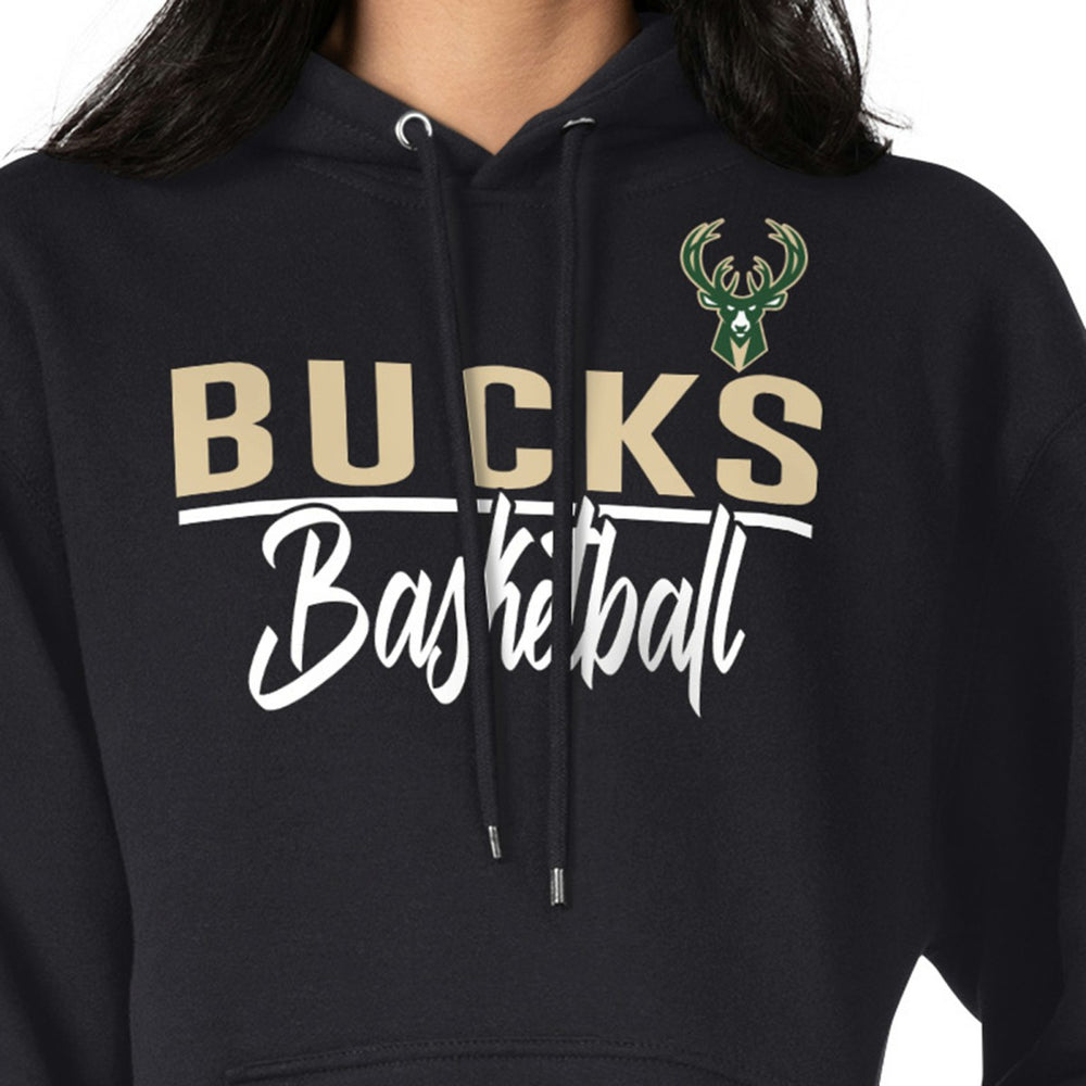 Milwaukee Bucks G-III 4Her by Carl Banks Women's Graphics Fleece Pullover Hoodie Black - NBA