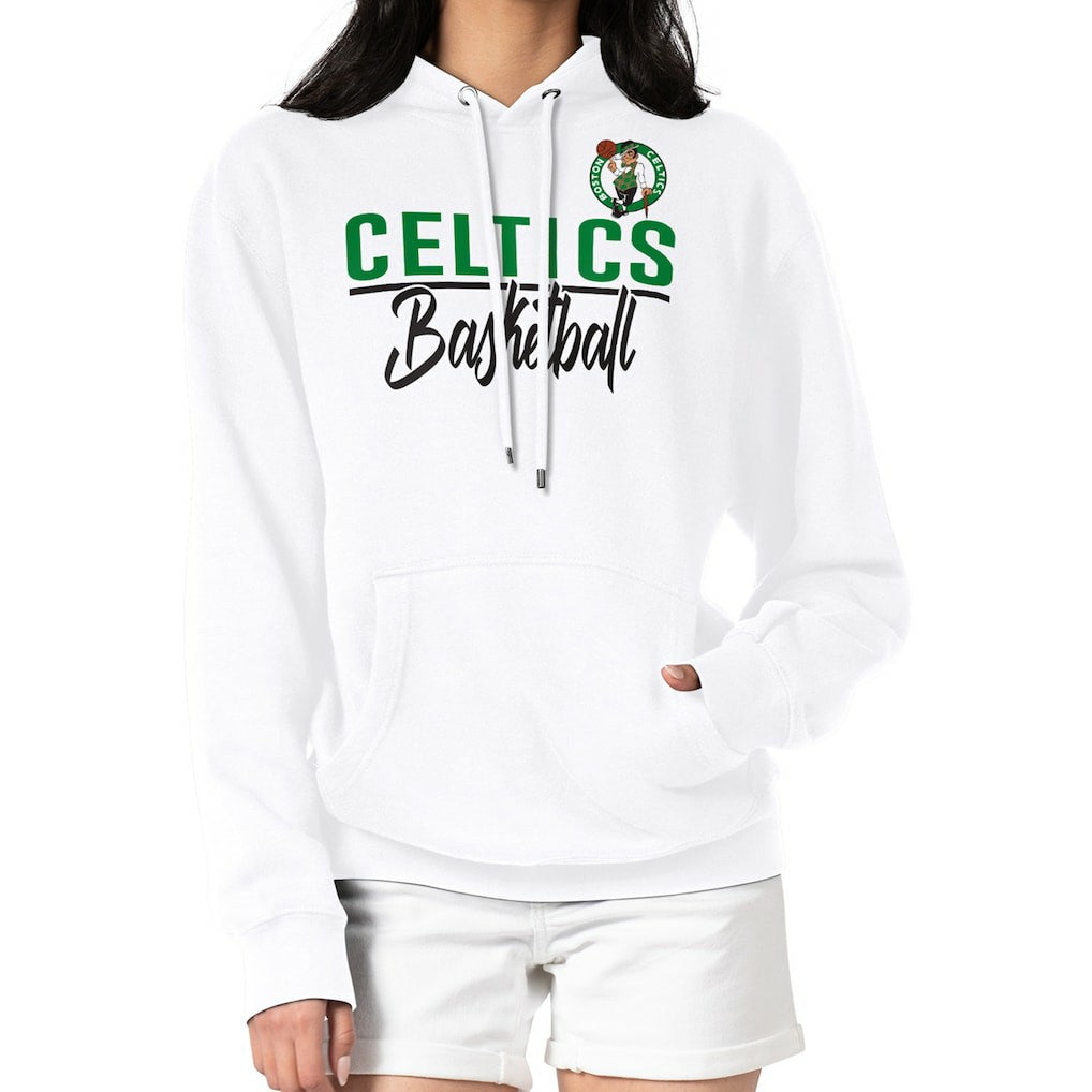 Boston Celtics G-III 4Her by Carl Banks Women's Graphics Fleece Pullover Hoodie White - NBA