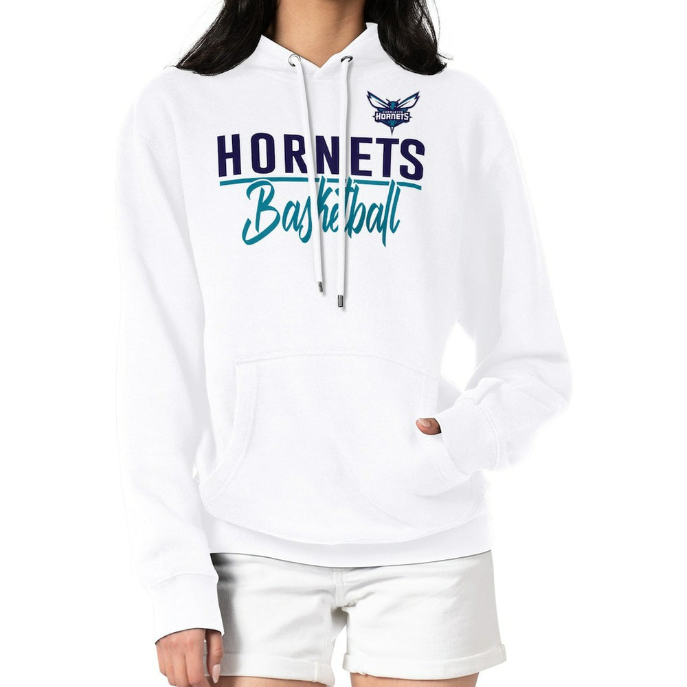 Charlotte Hornets G-III 4Her by Carl Banks Women's Graphics Fleece Pullover Hoodie White - NBA