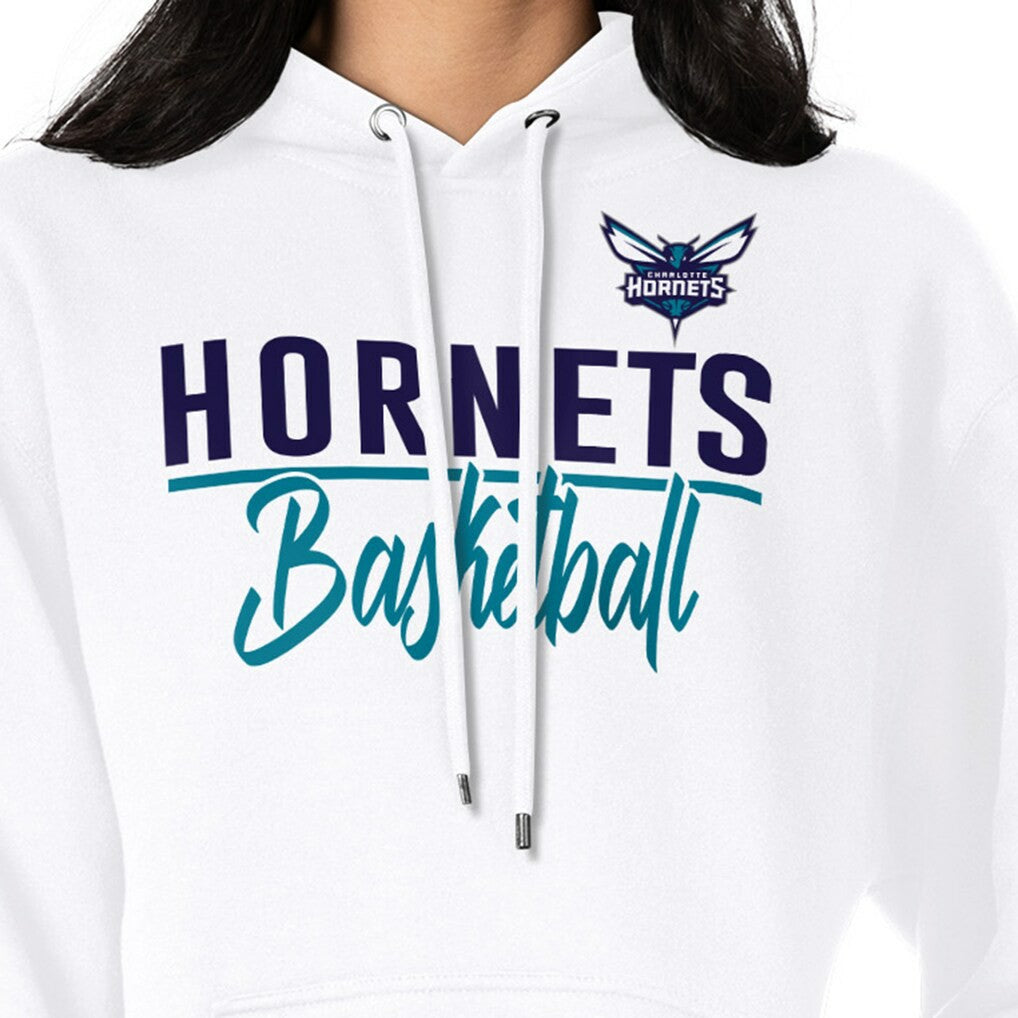 Charlotte Hornets G-III 4Her by Carl Banks Women's Graphics Fleece Pullover Hoodie White - NBA