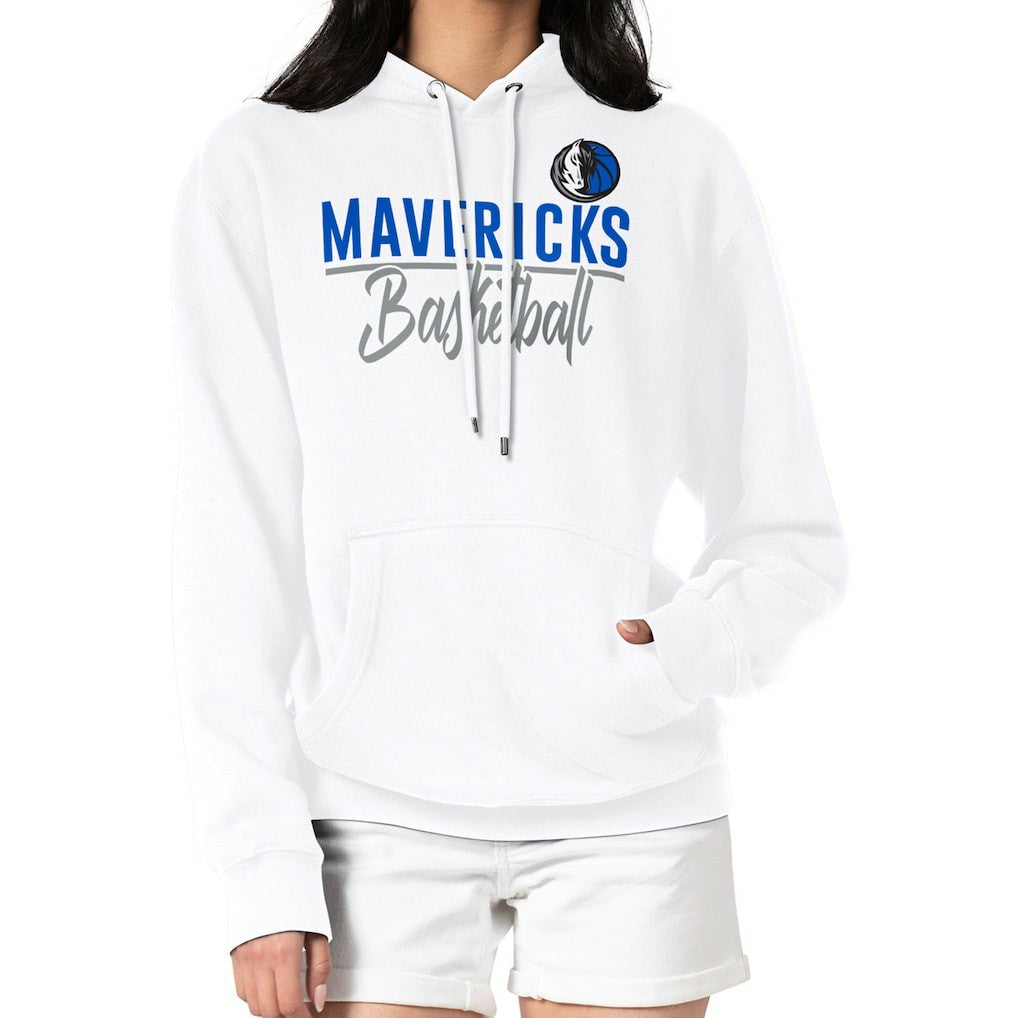 Dallas Mavericks G-III 4Her by Carl Banks Women's Graphics Fleece Pullover Hoodie White - NBA