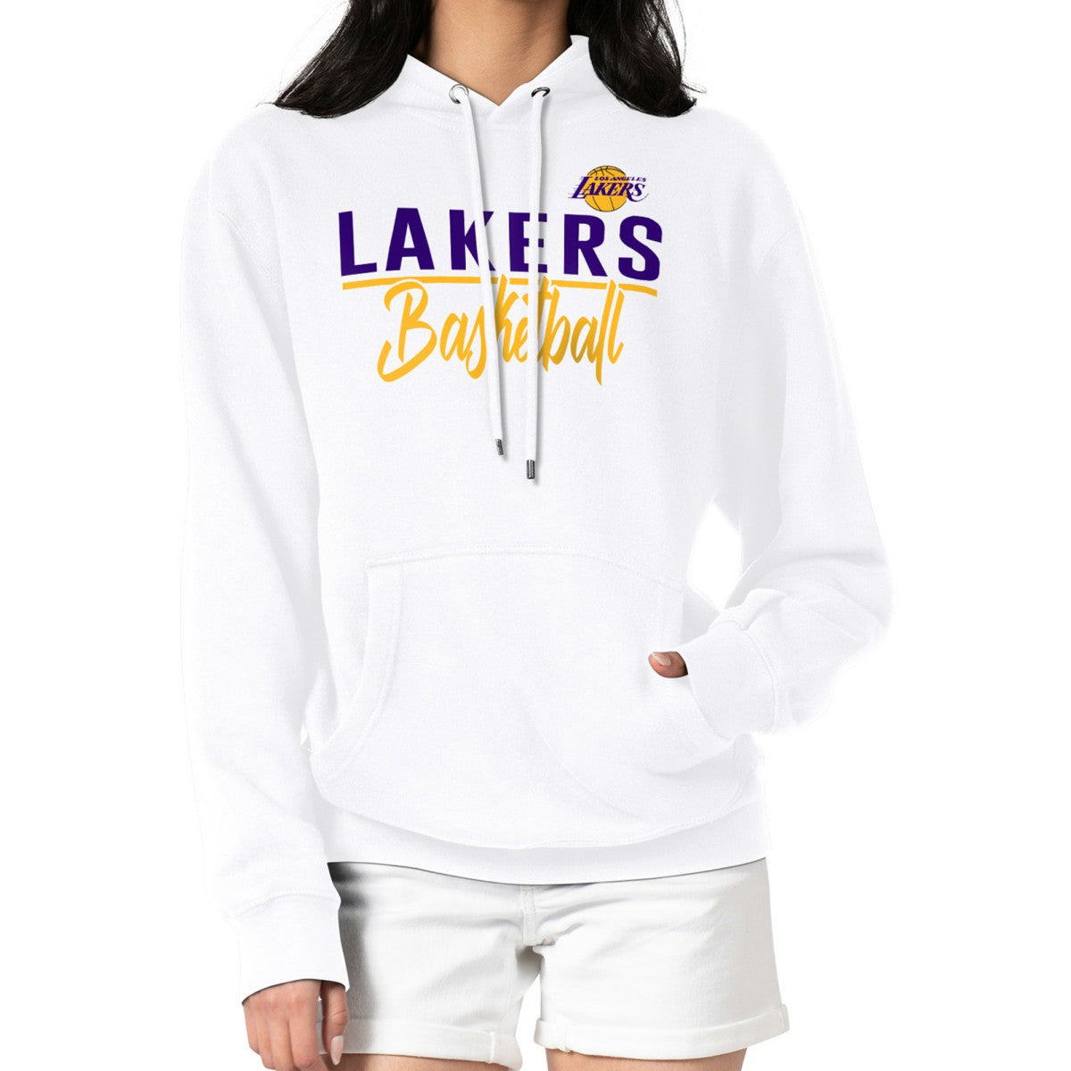 Los Angeles Lakers G-III 4Her by Carl Banks Women's Graphics Fleece Pullover Hoodie White - NBA