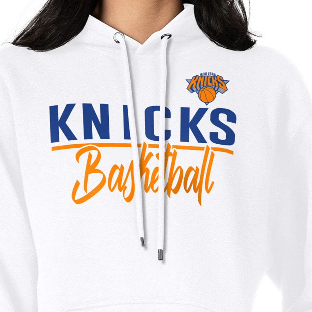 New York Knicks G-III 4Her by Carl Banks Women's Graphics Fleece Pullover Hoodie White - NBA