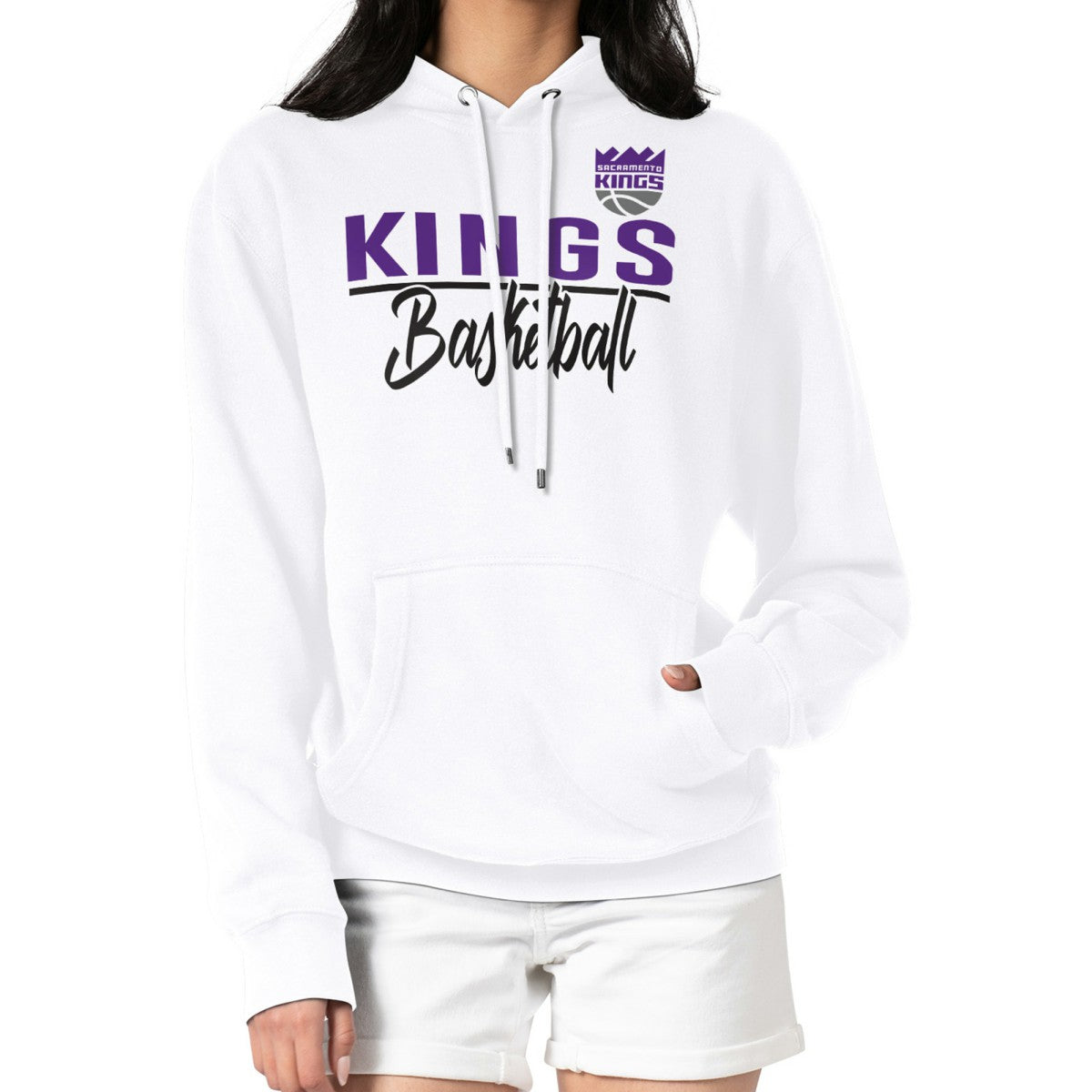 Sacramento Kings G-III 4Her by Carl Banks Women's Graphics Fleece Pullover Hoodie White - NBA