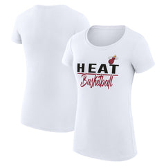 Miami Heat G-III 4Her by Carl Banks Women's Super-Slim Fit Lightweight Team Sport V-Neck T-Shirt White - NBA