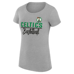 Boston Celtics G-III 4Her by Carl Banks Women's Super-Slim Fit Lightweight Team Sport V-Neck T-Shirt Heather Gray - NBA