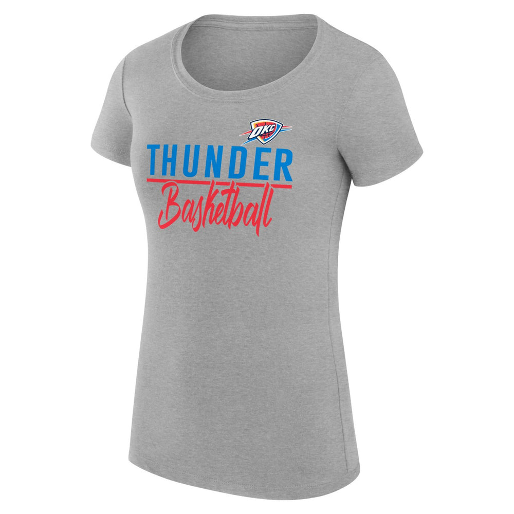 Oklahoma City Thunder G-III 4Her by Carl Banks Women's Super-Slim Fit Lightweight Team Sport V-Neck T-Shirt Heather Gray - NBA