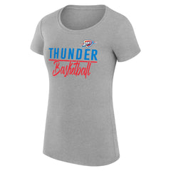 Oklahoma City Thunder G-III 4Her by Carl Banks Women's Super-Slim Fit Lightweight Team Sport V-Neck T-Shirt Heather Gray - NBA