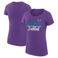 Charlotte Hornets G-III 4Her by Carl Banks Women's Super-Slim Fit Lightweight Team Sport V-Neck T-Shirt Purple - NBA