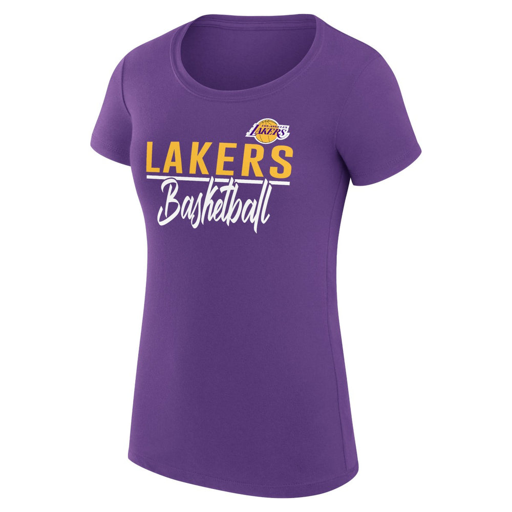 Los Angeles Lakers G-III 4Her by Carl Banks Women's Super-Slim Fit Lightweight Team Sport V-Neck T-Shirt Purple - NBA