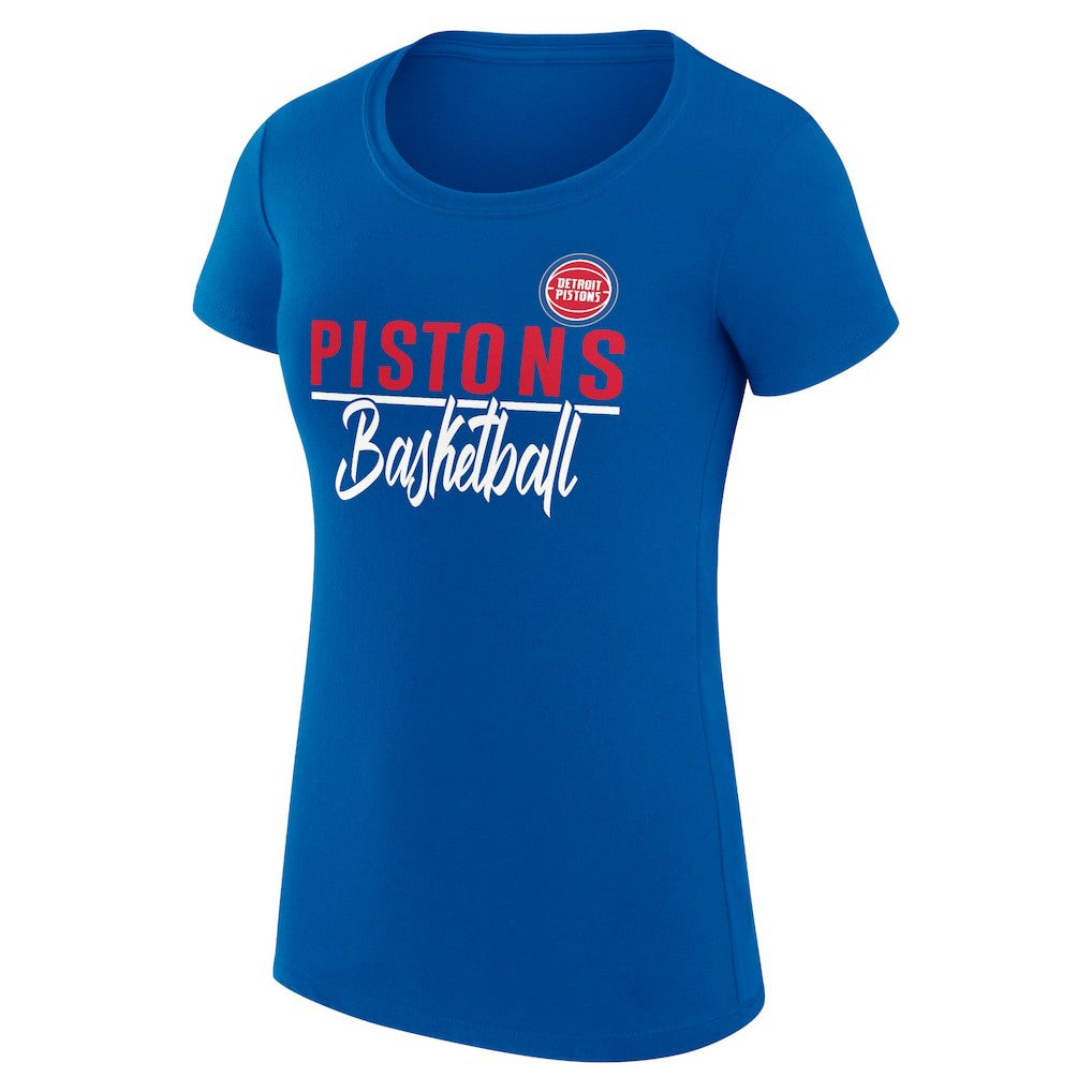 Detroit Pistons G-III 4Her by Carl Banks Women's Super-Slim Fit Lightweight Team Sport V-Neck T-Shirt Blue - NBA