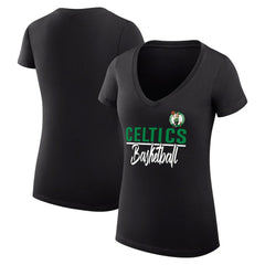 Boston Celtics G-III 4Her by Carl Banks Women's Super-Slim Fit Lightweight Team Sport V-Neck T-Shirt Black - NBA