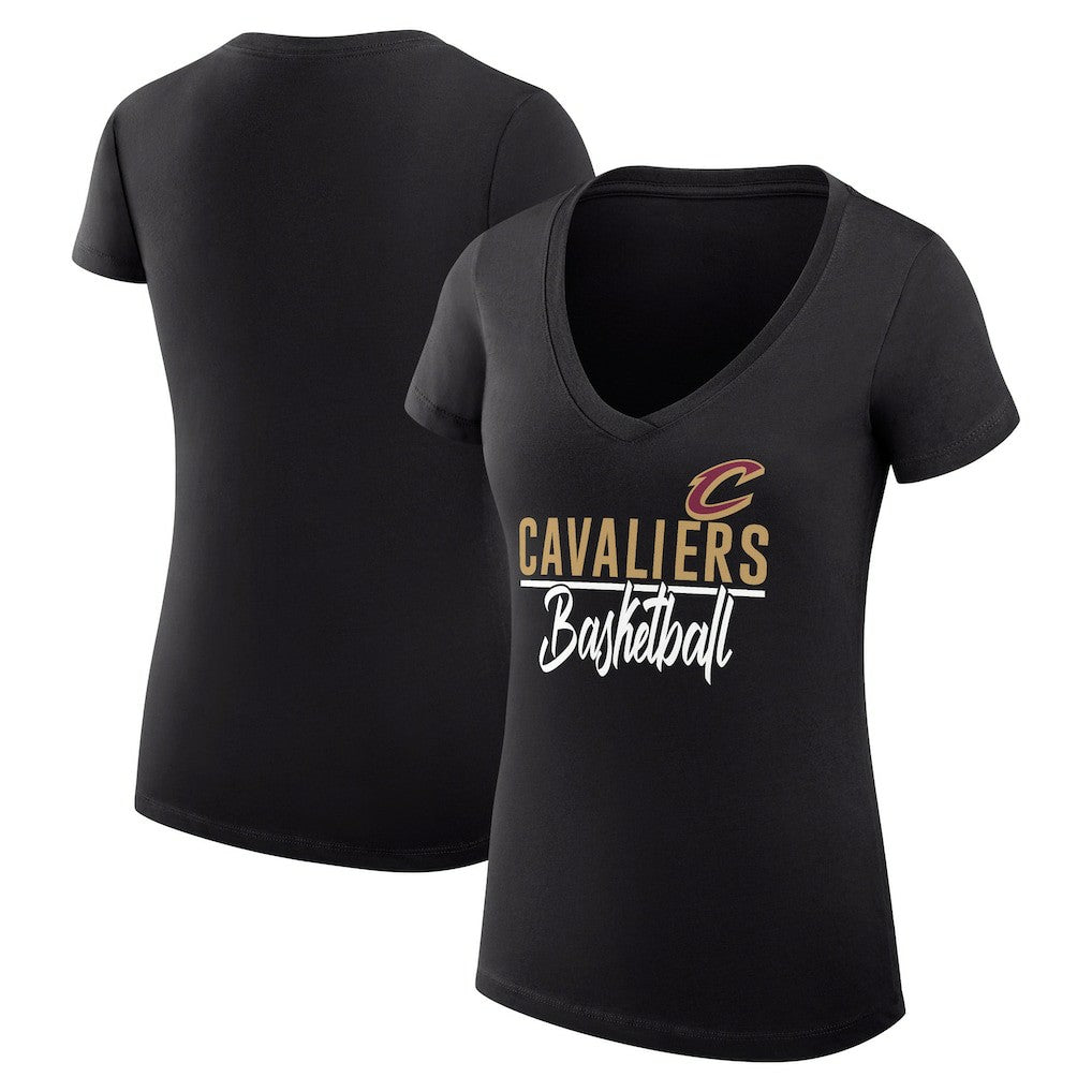 Cleveland Cavaliers G-III 4Her by Carl Banks Women's Super-Slim Fit Lightweight Team Sport V-Neck T-Shirt Black - NBA