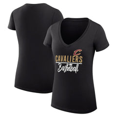 Cleveland Cavaliers G-III 4Her by Carl Banks Women's Super-Slim Fit Lightweight Team Sport V-Neck T-Shirt Black - NBA