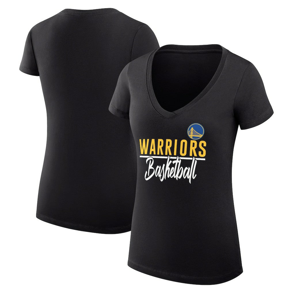 Golden State Warriors G-III 4Her by Carl Banks Women's Super-Slim Fit Lightweight Team Sport V-Neck T-Shirt Black - NBA