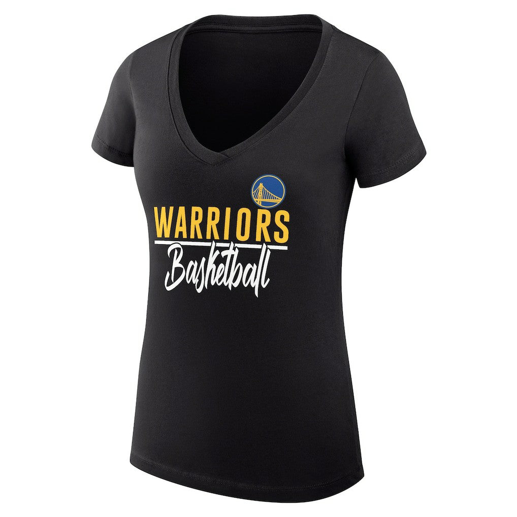 Golden State Warriors G-III 4Her by Carl Banks Women's Super-Slim Fit Lightweight Team Sport V-Neck T-Shirt Black - NBA