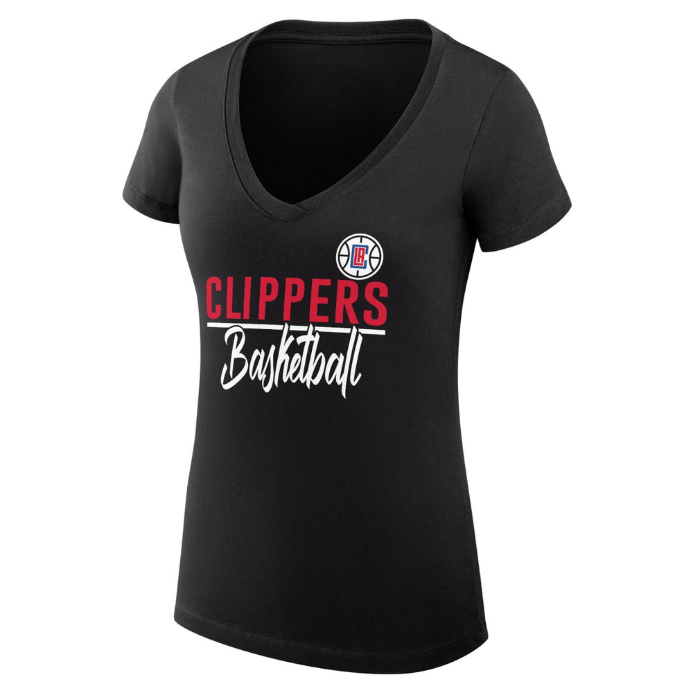 LA Clippers G-III 4Her by Carl Banks Women's Super-Slim Fit Lightweight Team Sport V-Neck T-Shirt Black - NBA