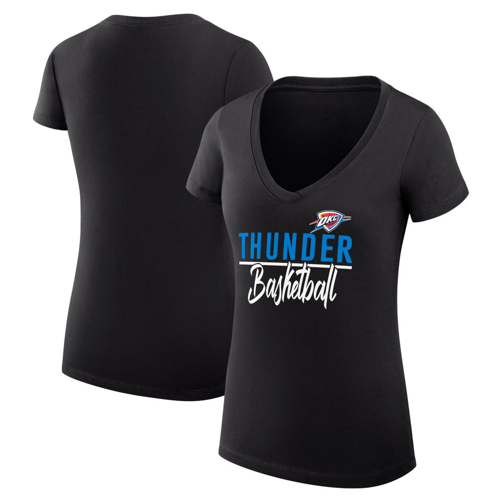 Oklahoma City Thunder G-III 4Her by Carl Banks Women's Super-Slim Fit Lightweight Team Sport V-Neck T-Shirt Black - NBA