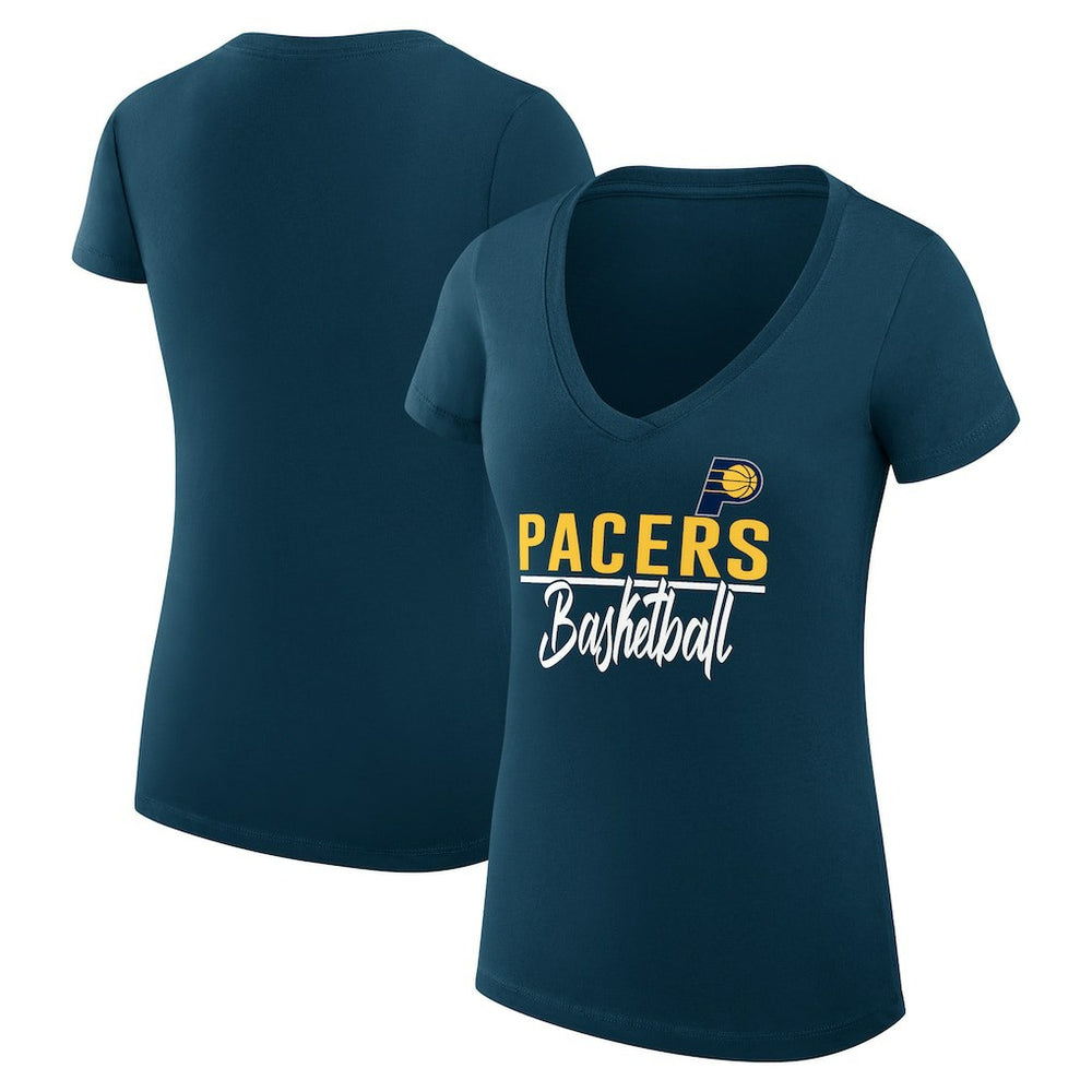 Indiana Pacers G-III 4Her by Carl Banks Women's Super-Slim Fit Lightweight Team Sport V-Neck T-Shirt Navy - NBA