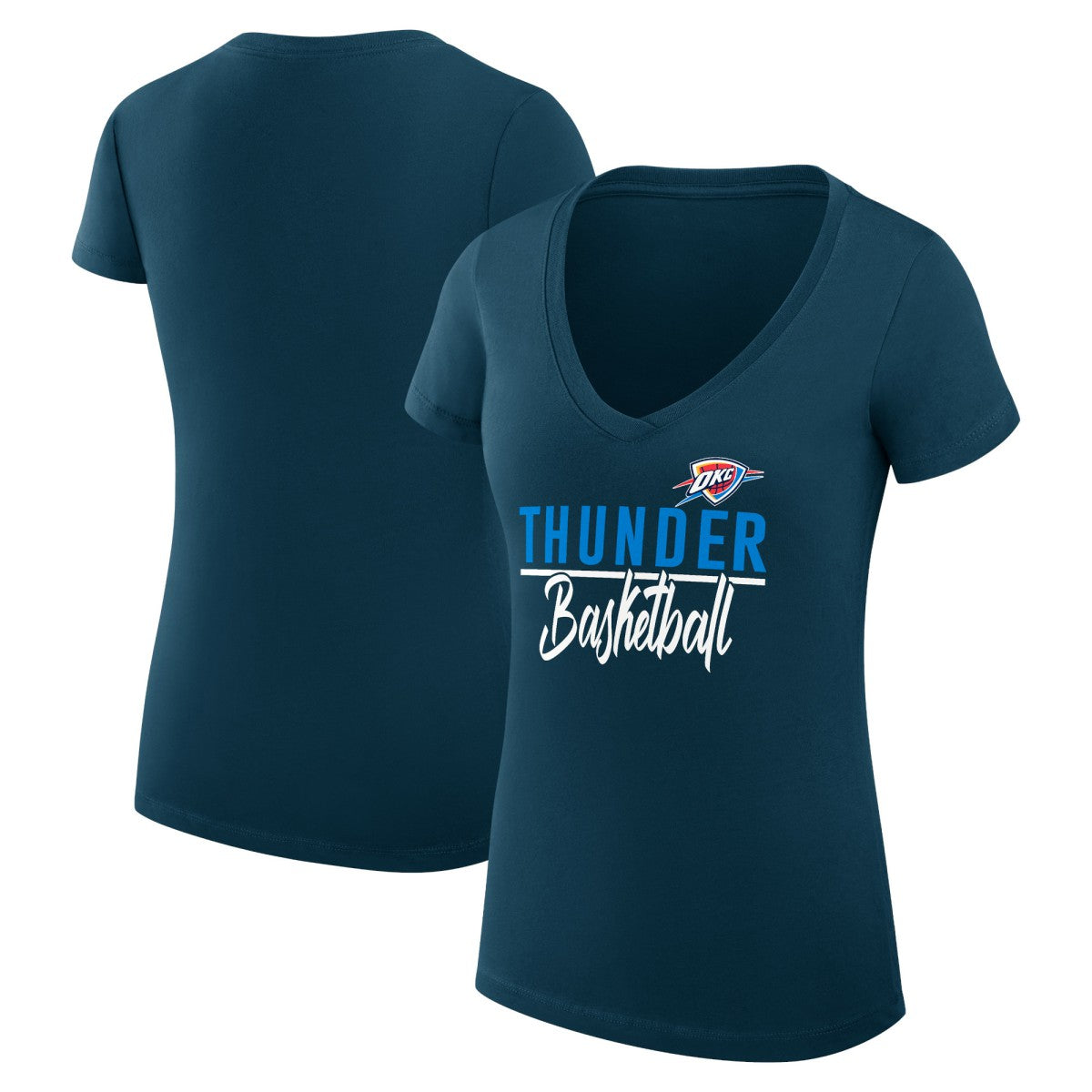 Oklahoma City Thunder G-III 4Her by Carl Banks Women's Super-Slim Fit Lightweight Team Sport V-Neck T-Shirt Navy - NBA