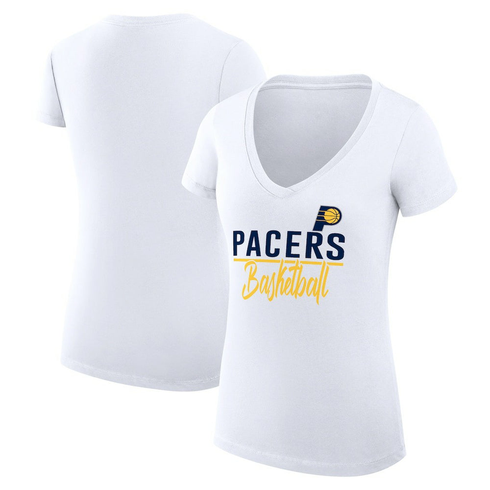 Indiana Pacers G-III 4Her by Carl Banks Women's Super-Slim Fit Lightweight Team Sport V-Neck T-Shirt White - NBA