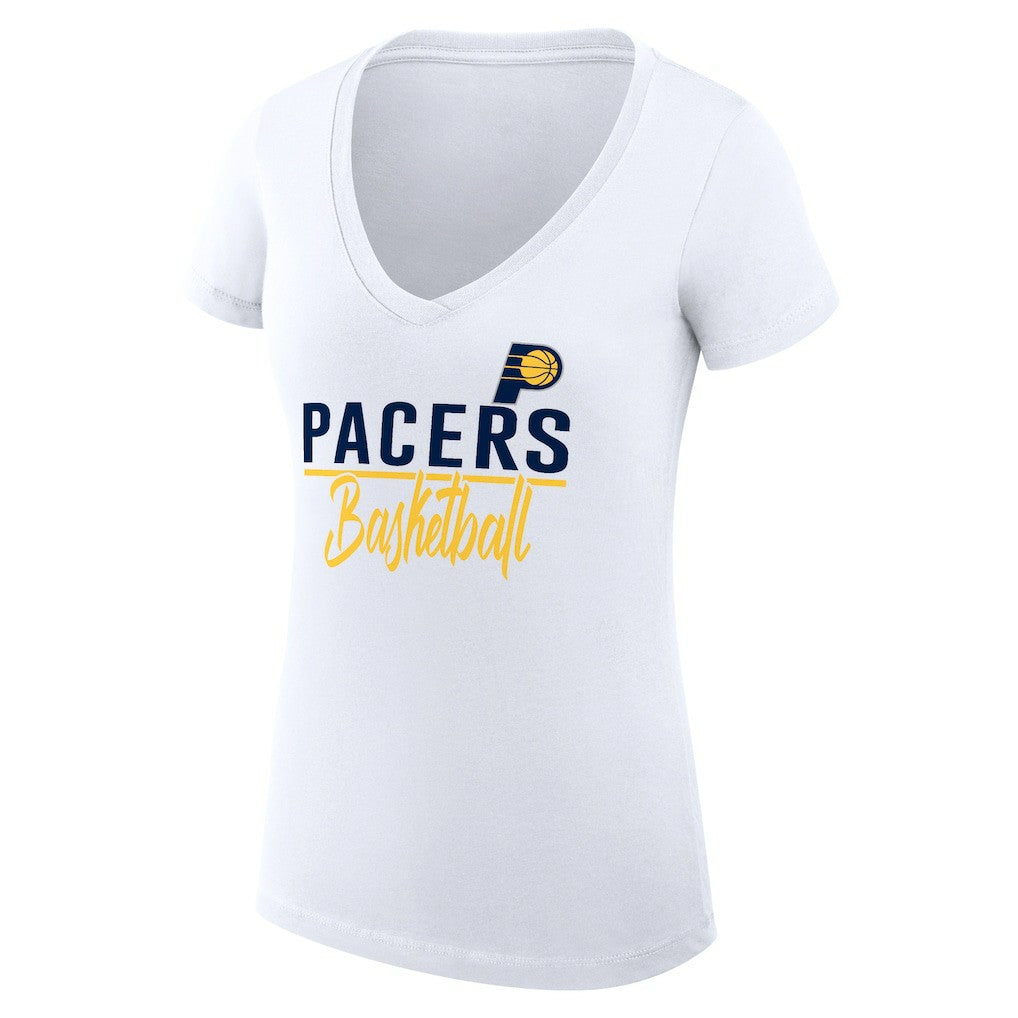 Indiana Pacers G-III 4Her by Carl Banks Women's Super-Slim Fit Lightweight Team Sport V-Neck T-Shirt White - NBA