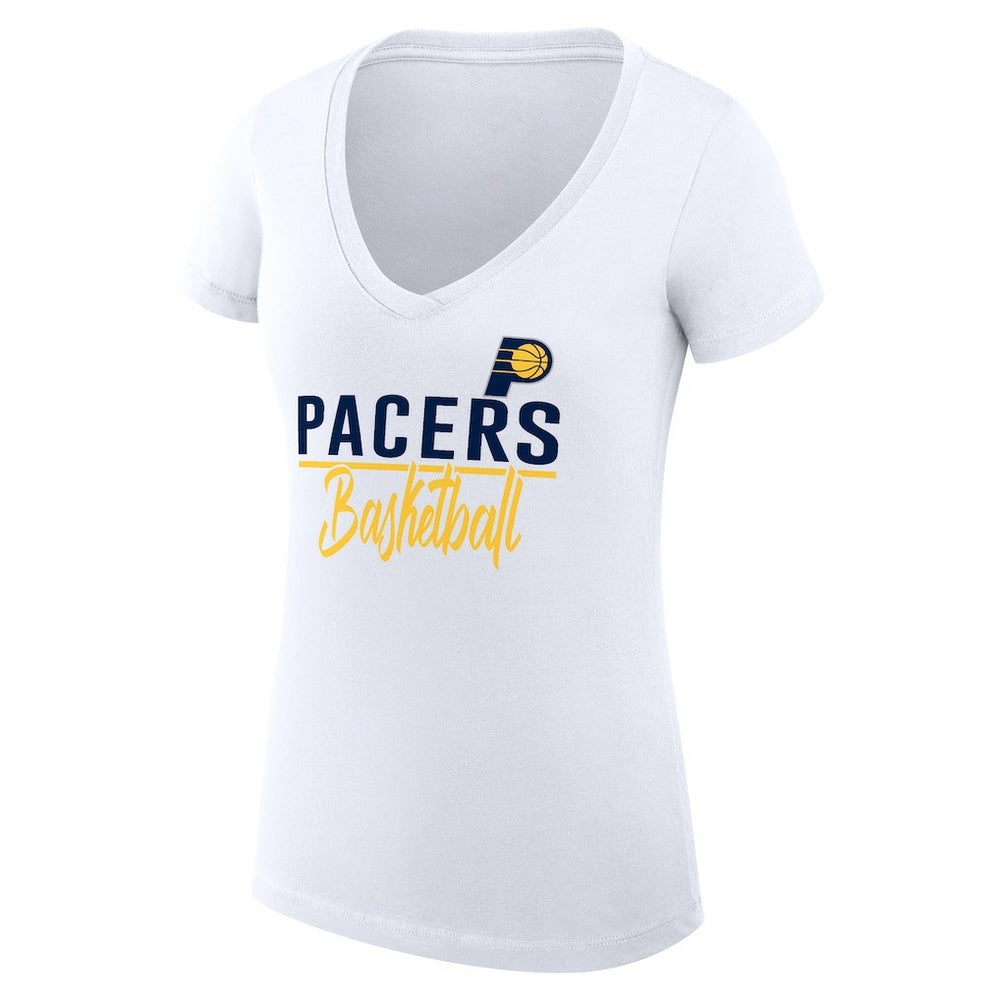 Indiana Pacers G-III 4Her by Carl Banks Women's Super-Slim Fit Lightweight Team Sport V-Neck T-Shirt White - NBA