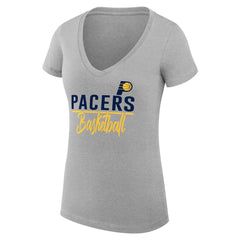 Indiana Pacers G-III 4Her by Carl Banks Women's Super-Slim Fit Lightweight Team Sport V-Neck T-Shirt Heather Gray - NBA