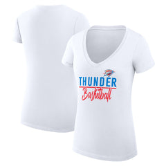 Oklahoma City Thunder G-III 4Her by Carl Banks Women's Super-Slim Fit Lightweight Team Sport V-Neck T-Shirt White - NBA