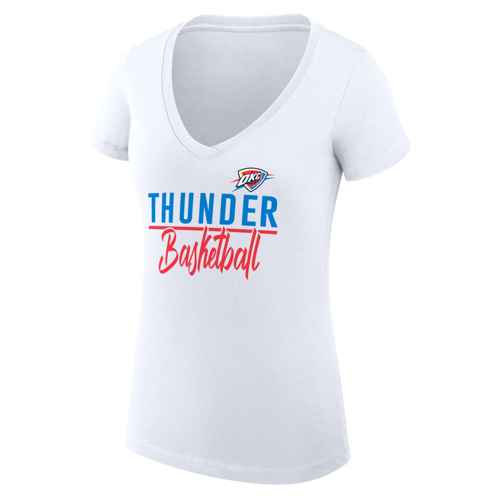 Oklahoma City Thunder G-III 4Her by Carl Banks Women's Super-Slim Fit Lightweight Team Sport V-Neck T-Shirt White - NBA
