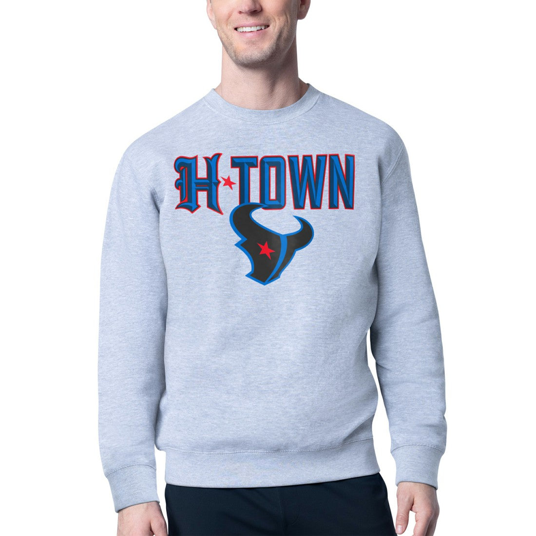 Houston Texans Starter H-Town Graphic Fleece Pullover Sweatshirt Heather Gray | NFL