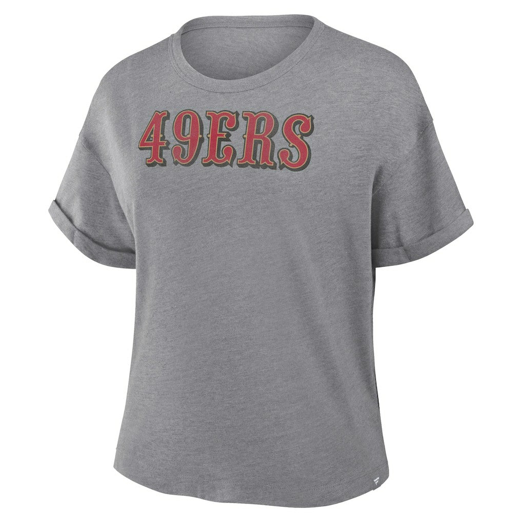San Francisco 49ers Women's Swing Pass Tri-Blend Boxy T-Shirt Heather Gray | Fanatics