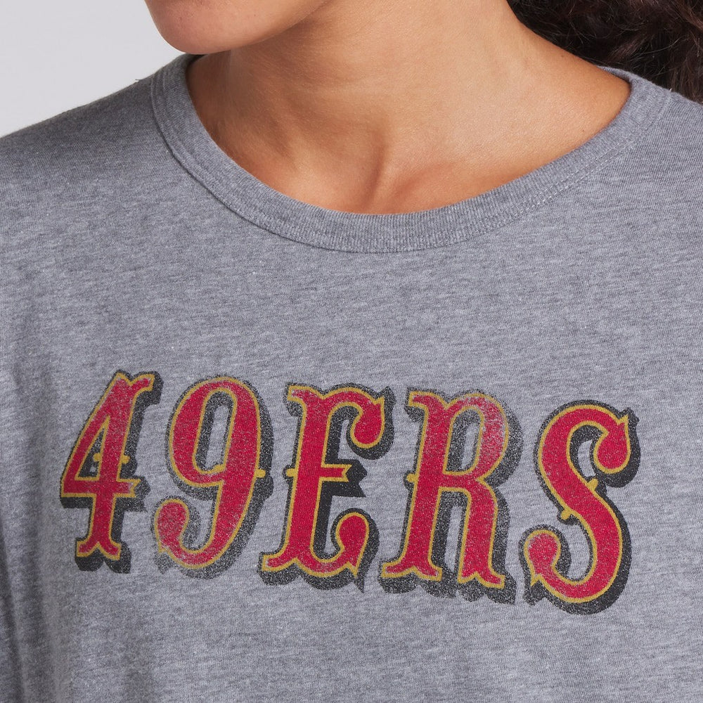 San Francisco 49ers Women's Swing Pass Tri-Blend Boxy T-Shirt Heather Gray | Fanatics