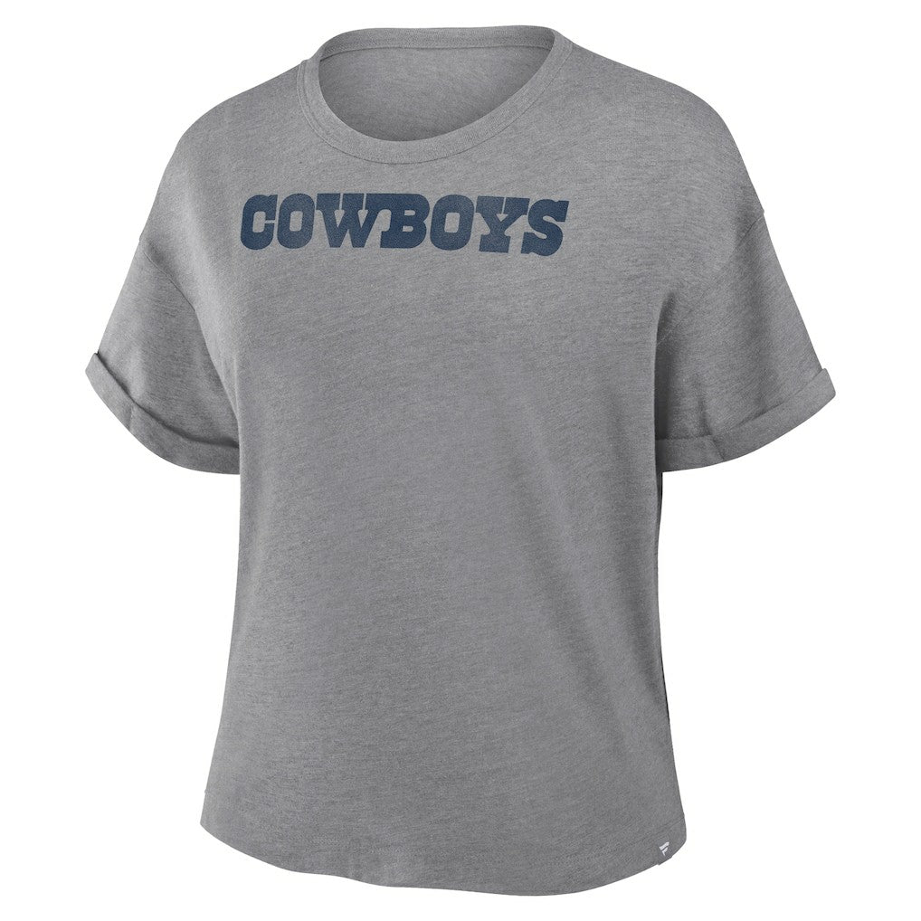 Dallas Cowboys Women's Swing Pass Tri-Blend Boxy T-Shirt Heather Gray | Fanatics