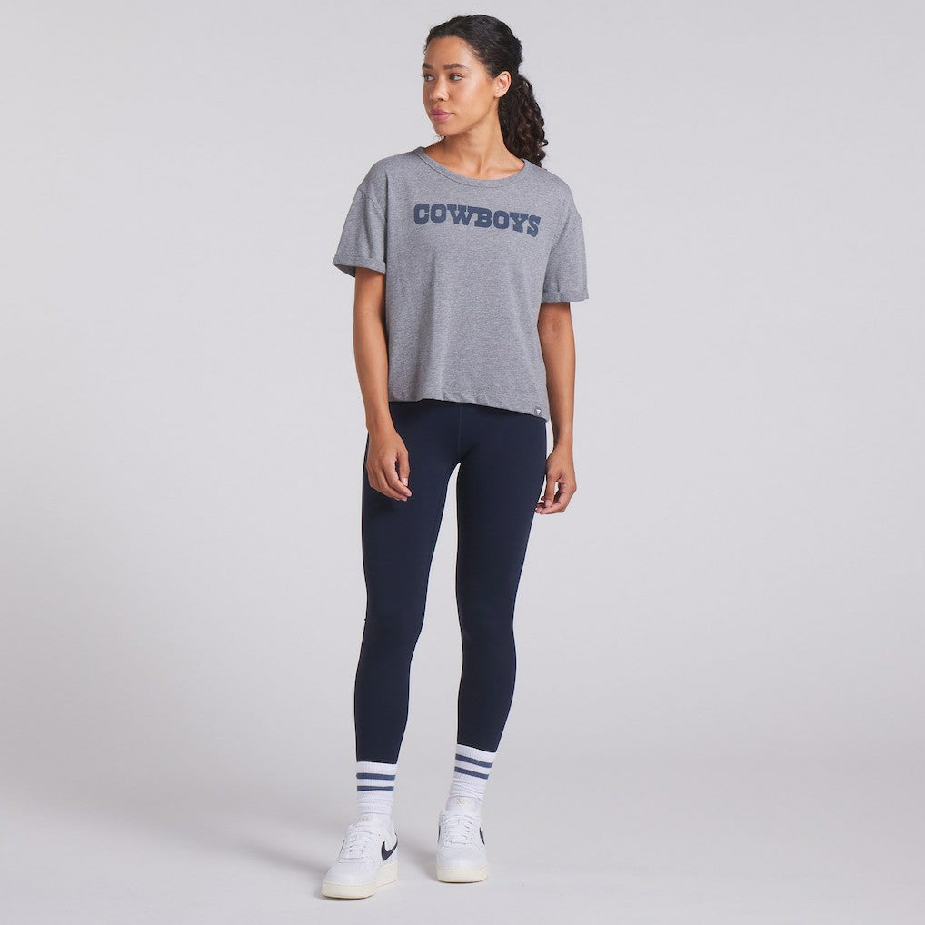 Dallas Cowboys Women's Swing Pass Tri-Blend Boxy T-Shirt Heather Gray | Fanatics