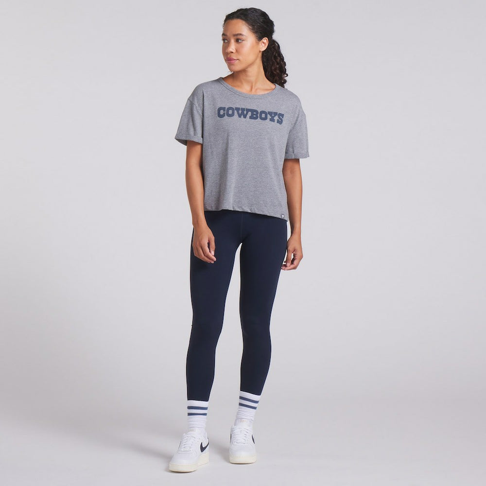 Dallas Cowboys Women's Swing Pass Tri-Blend Boxy T-Shirt Heather Gray | Fanatics
