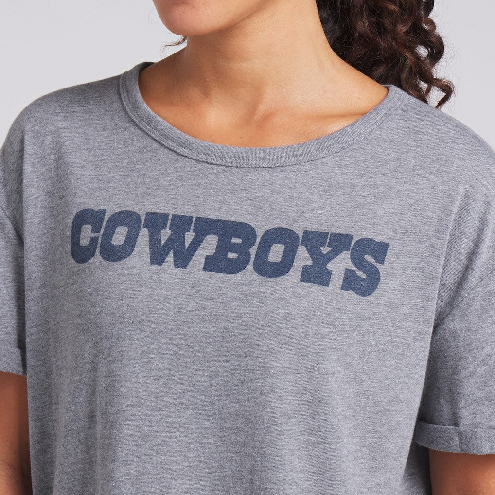 Dallas Cowboys Women's Swing Pass Tri-Blend Boxy T-Shirt Heather Gray | Fanatics