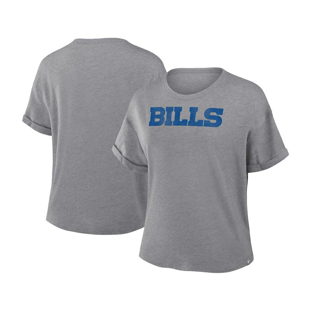 Buffalo Bills Women's Swing Pass Tri-Blend Boxy T-Shirt Heather Gray | Fanatics