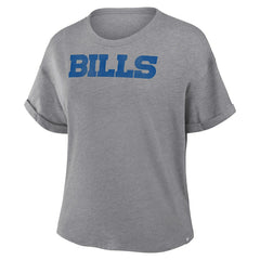 Buffalo Bills Women's Swing Pass Tri-Blend Boxy T-Shirt Heather Gray | Fanatics