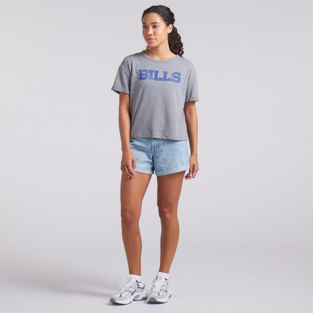 Buffalo Bills Women's Swing Pass Tri-Blend Boxy T-Shirt Heather Gray | Fanatics