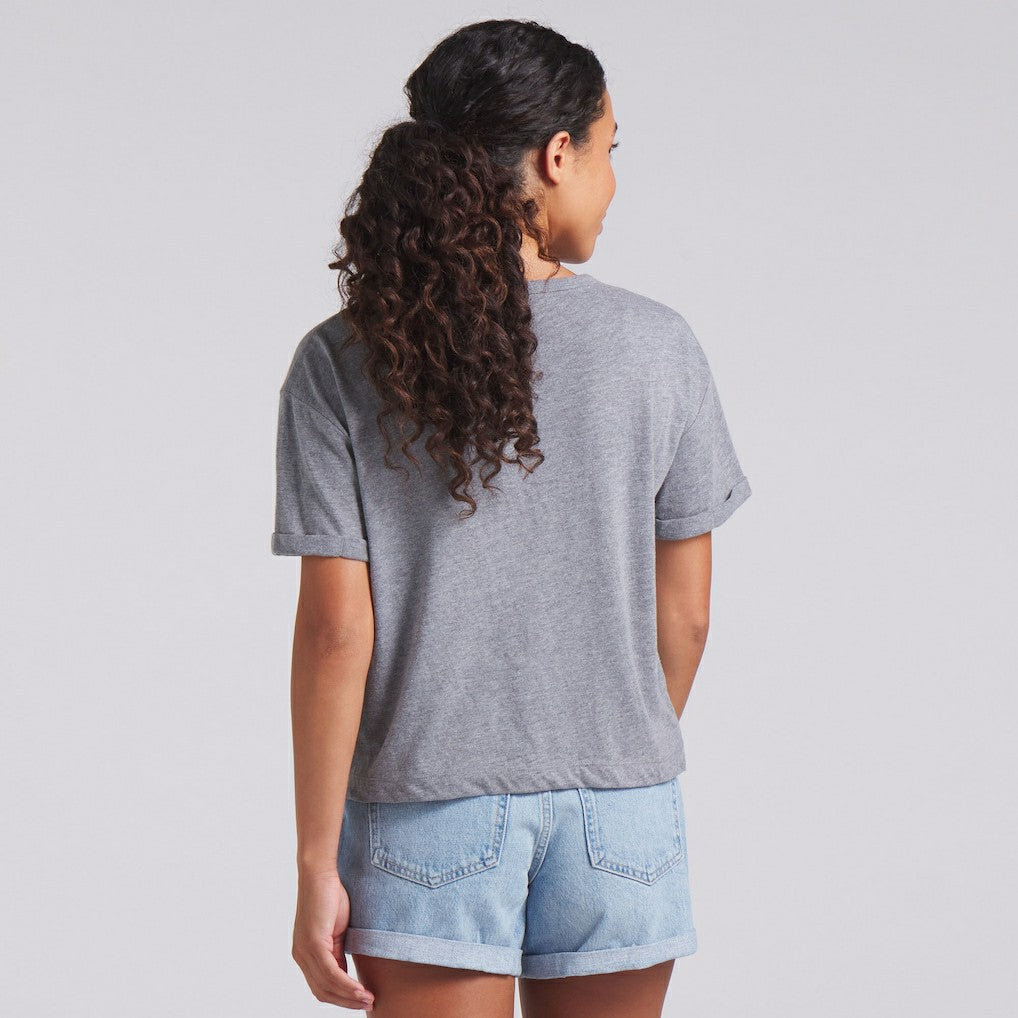 Buffalo Bills Women's Swing Pass Tri-Blend Boxy T-Shirt Heather Gray | Fanatics